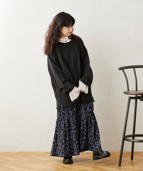 JOURNAL STANDARD relume（ジャーナルスタンダード　レリューム）の「CALIFORNIA オーバーサイズ スリットスウェット（スウェット・メンズ・ベージュ系その他/ブラック/ライトグリーン/ピンク/シャーベット/ダークブルー・MEDIUM/LARGE/SMALL）」の8枚目の写真