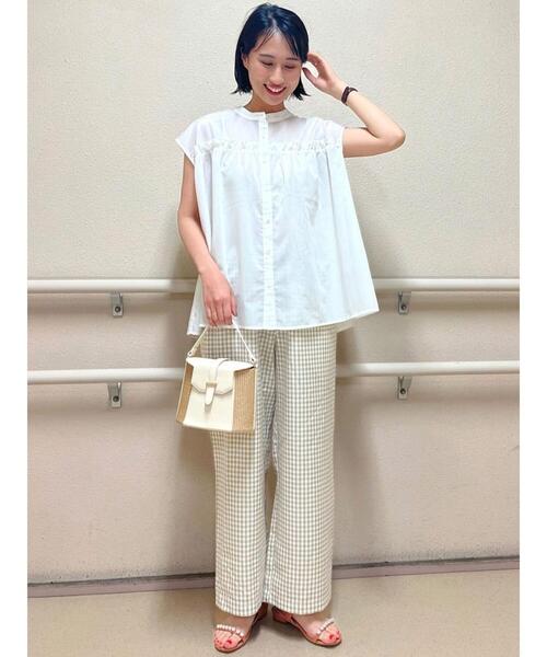 Te chichi TERRASSE（テチチテラス）の「ギャザーフリルバンドカラーブラウス（シャツ/ブラウス・レディース・ピンク/ブルー/オフホワイト・F）」の16枚目の写真