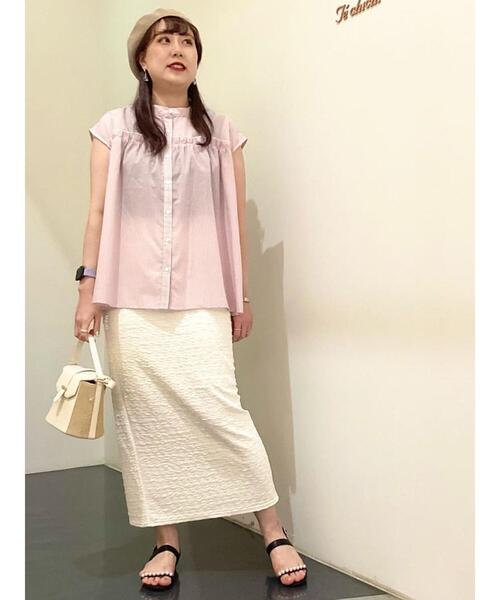 Te chichi TERRASSE（テチチテラス）の「ギャザーフリルバンドカラーブラウス（シャツ/ブラウス・レディース・ピンク/ブルー/オフホワイト・F）」の17枚目の写真