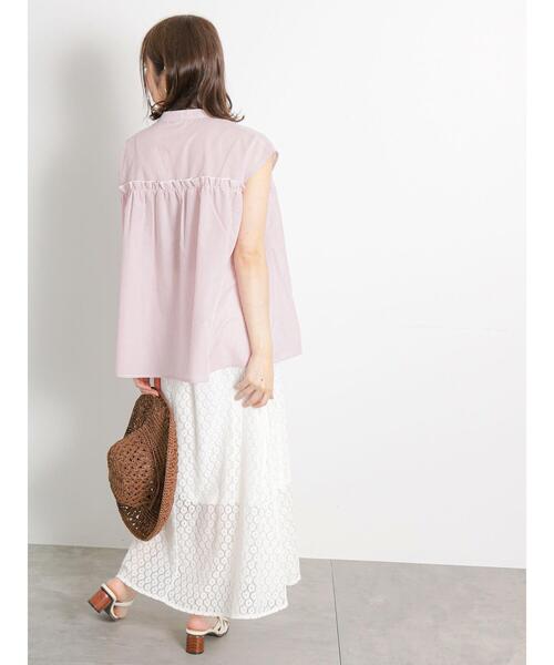 Te chichi TERRASSE（テチチテラス）の「ギャザーフリルバンドカラーブラウス（シャツ/ブラウス・レディース・ピンク/ブルー/オフホワイト・F）」の20枚目の写真