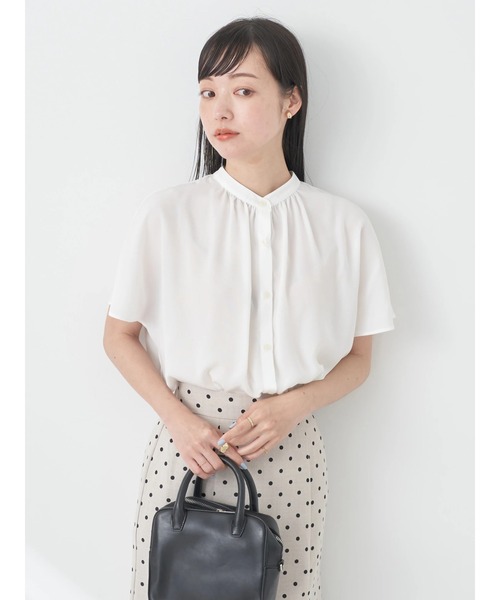 earth music&ecology(アースミュージックアンドエコロジー)の「スタンドギャザーブラウス(シャツ/ブラウス・レディース・ブラック/オフホワイト/イエロー/ミント・FREE)」の20枚目の写真