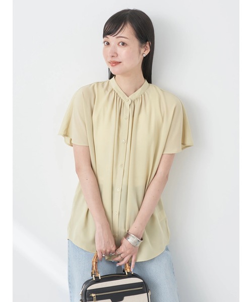 earth music&ecology(アースミュージックアンドエコロジー)の「スタンドギャザーブラウス(シャツ/ブラウス・レディース・ブラック/オフホワイト/イエロー/ミント・FREE)」の11枚目の写真