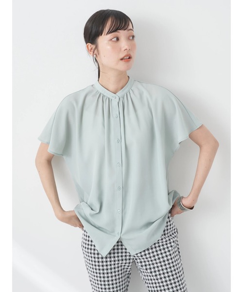 earth music&ecology(アースミュージックアンドエコロジー)の「スタンドギャザーブラウス(シャツ/ブラウス・レディース・ブラック/オフホワイト/イエロー/ミント・FREE)」の7枚目の写真