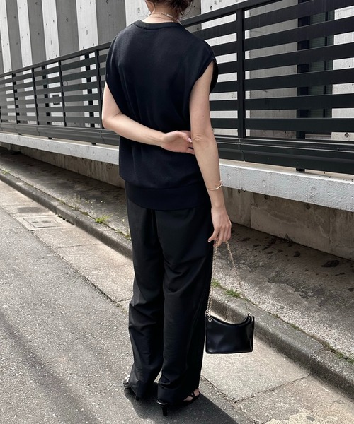 COLLAGE GALLARDAGALANTE（コラージュガリャルダガランテ）の「シアーロゴサマーニット（ニット/セーター・レディース・ブラック/ホワイト・FREE）」の7枚目の写真