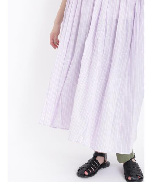 Samansa Mos2（サマンサ モスモス）の「先染め柄アソート前後着ワンピース（ワンピース・レディース・ブルー/ラベンダー/イエロー/オフホワイト・F）」の9枚目の写真