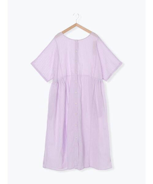 Samansa Mos2（サマンサ モスモス）の「先染め柄アソート前後着ワンピース（ワンピース・レディース・ブルー/ラベンダー/イエロー/オフホワイト・F）」の20枚目の写真