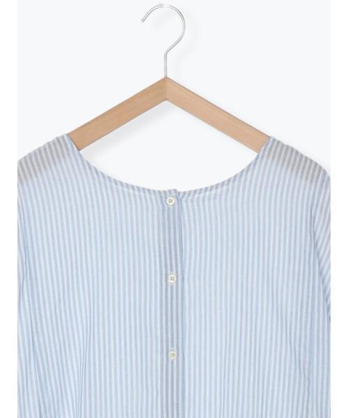 Samansa Mos2（サマンサ モスモス）の「先染め柄アソート前後着ワンピース（ワンピース・レディース・ブルー/ラベンダー/イエロー/オフホワイト・F）」の17枚目の写真