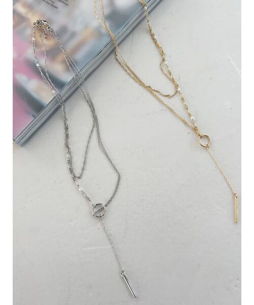 MERCURYDUO(マーキュリーデュオ)の「3WAY2連チェーンネックレス(ネックレス・レディース・シルバー/ゴールド・FREE)」の3枚目の写真