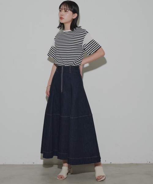 Aunt Marie's（アントマリーズ）の「デニムコクーンスカート（デニムスカート・レディース・ネイビー・マルチサイズ）」の6枚目の写真