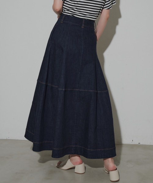 Aunt Marie's（アントマリーズ）の「デニムコクーンスカート（デニムスカート・レディース・ネイビー・マルチサイズ）」の3枚目の写真
