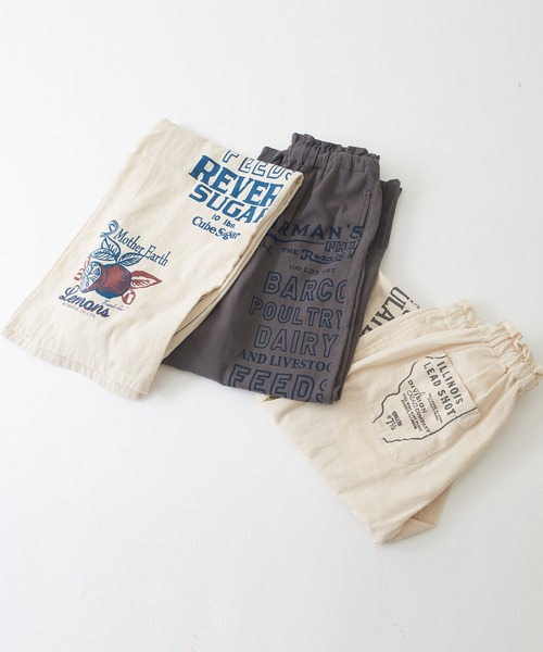 CUBE SUGAR（キューブシュガー）の「空紡糸ツイルフィードサックプリントイージーパンツ（その他パンツ・レディース・グレー系その他/ベージュ系その他/ベージュ系その他2・M）」の17枚目の写真