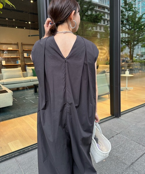 DOUDOU タックVネックオールインワン WEB限定】 タックVネックオールインワン | DOUDOU(ドゥドゥ