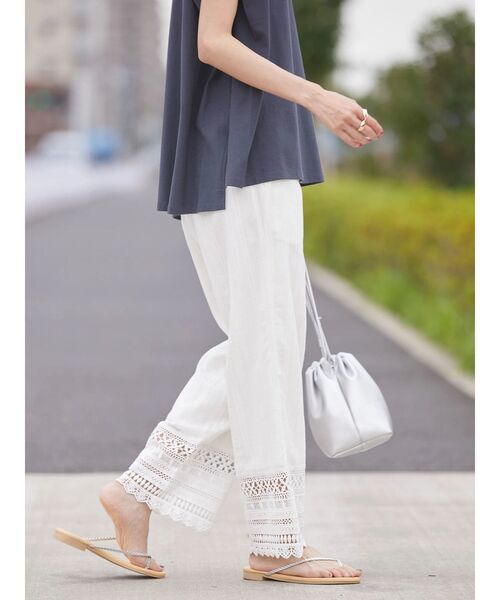 美品　Ameri VINTAGE 刺繍ワイドパンツ AMERI VINTAGE アメリヴィンテージ ワイドパンツ クルーズ柄 M