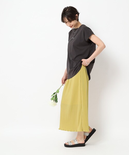 Cutie Blonde（キューティーブロンド）の「◆シルエットきれい プリーツゆるナロースカート（スカート・レディース・ホワイト系その他6/ブラック系/ブラウン系その他/イエロー・00）」の19枚目の写真