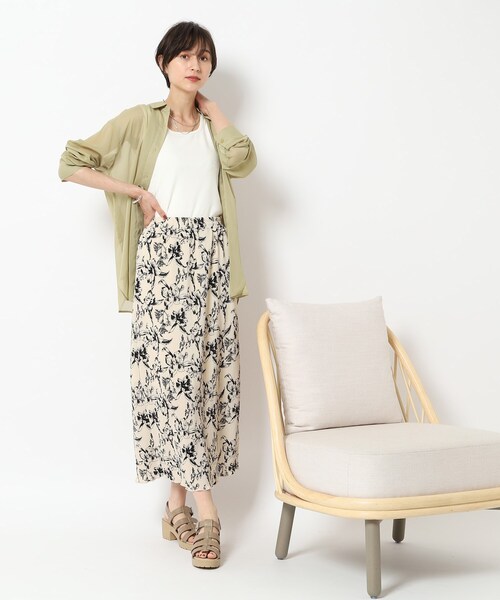 Cutie Blonde（キューティーブロンド）の「◆シルエットきれい プリーツゆるナロースカート（スカート・レディース・ホワイト系その他6/ブラック系/ブラウン系その他/イエロー・00）」の17枚目の写真