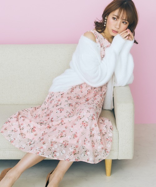 marun(マルン)の「<大きいサイズ> パール調ボタン付きシャギーニットカーディガン marun(カーディガン/ボレロ・レディース・ネイビー/オフホワイト・LL/3L/4L/L/5L)」の19枚目の写真