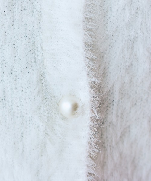 marun(マルン)の「<大きいサイズ> パール調ボタン付きシャギーニットカーディガン marun(カーディガン/ボレロ・レディース・ネイビー/オフホワイト・LL/3L/4L/L/5L)」の21枚目の写真