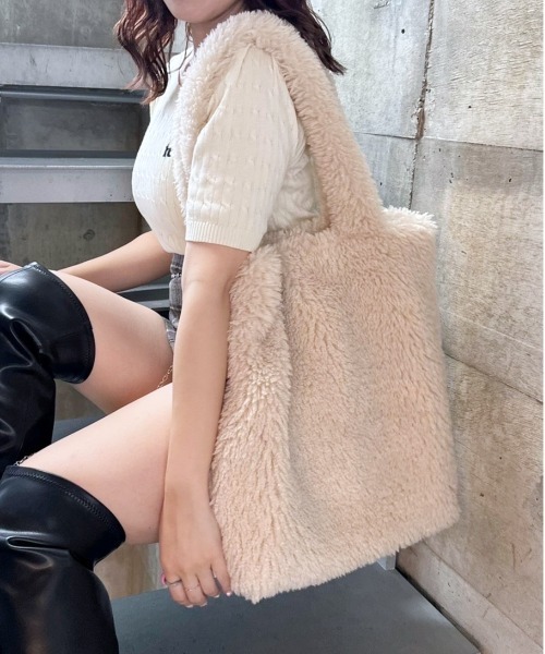 Heather（ヘザー）の「ファートートBAG　973250（トートバッグ・レディース・アイボリー/ブラウン・ONE SIZE）」の2枚目の写真