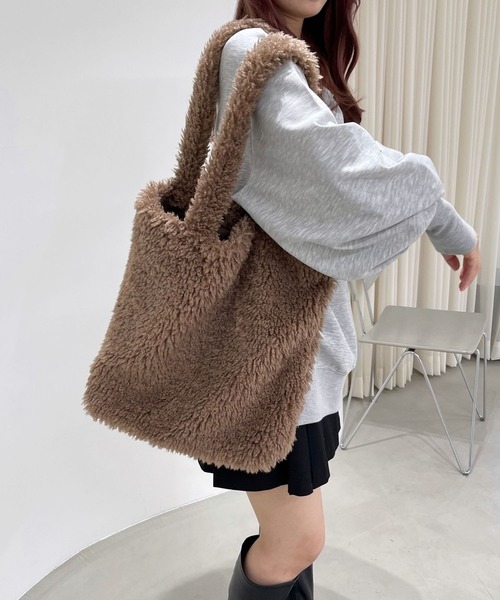 Heather（ヘザー）の「ファートートBAG　973250（トートバッグ・レディース・アイボリー/ブラウン・ONE SIZE）」の5枚目の写真