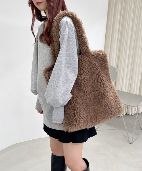 Heather（ヘザー）の「ファートートBAG　973250（トートバッグ・レディース・アイボリー/ブラウン・ONE SIZE）」の3枚目の写真