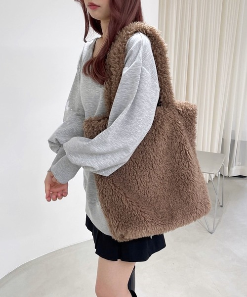 Heather（ヘザー）の「ファートートBAG　973250（トートバッグ・レディース・アイボリー/ブラウン・ONE SIZE）」の7枚目の写真