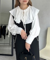 prose verse | フリルギャザーBIGカラーリボンブラウス(シャツ/ブラウス)