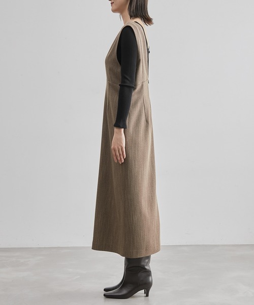 ROPE'（ロペ）の「【着丈が選べる】ツイード調ジャンパースカート（ジャンパースカート・レディース・ブラウン系その他/ネイビー・38/T38）」の7枚目の写真