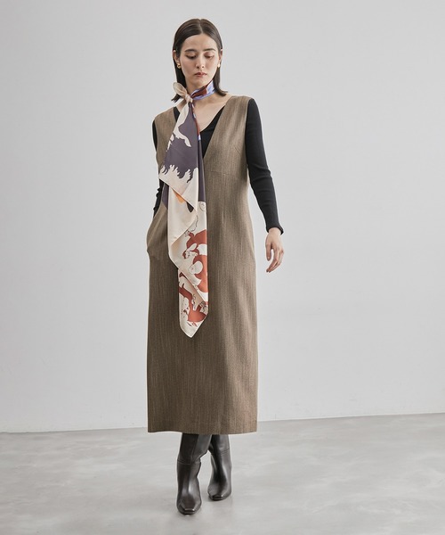 ROPE'（ロペ）の「【着丈が選べる】ツイード調ジャンパースカート（ジャンパースカート・レディース・ブラウン系その他/ネイビー・38/T38）」の10枚目の写真