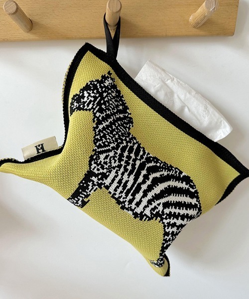 レトロジャガードニットティッシュケース（インテリア雑貨）｜Made in