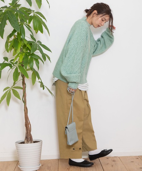 POU DOU DOU（プードゥドゥ）の「地柄ニットプルオーバー（ニット/セーター・レディース・イエロー/ミント/ライトグレー・3）」の6枚目の写真