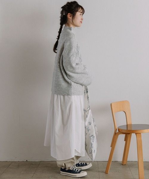 POU DOU DOU（プードゥドゥ）の「地柄ニットプルオーバー（ニット/セーター・レディース・イエロー/ミント/ライトグレー・3）」の12枚目の写真