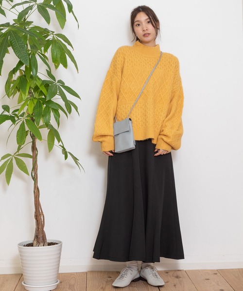 POU DOU DOU（プードゥドゥ）の「地柄ニットプルオーバー（ニット/セーター・レディース・イエロー/ミント/ライトグレー・3）」の16枚目の写真