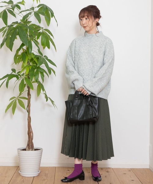 POU DOU DOU（プードゥドゥ）の「地柄ニットプルオーバー（ニット/セーター・レディース・イエロー/ミント/ライトグレー・3）」の22枚目の写真