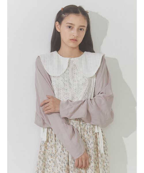 merry jenny（メリージェニー）の「big collar ベスト（ベスト・レディース・ブラック/オフホワイト・FREE）」の11枚目の写真