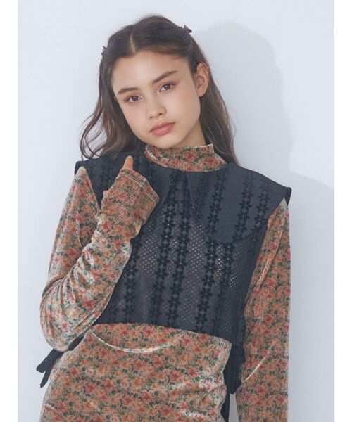 merry jenny（メリージェニー）の「big collar ベスト（ベスト・レディース・ブラック/オフホワイト・FREE）」の15枚目の写真