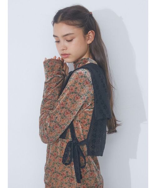 merry jenny（メリージェニー）の「big collar ベスト（ベスト・レディース・ブラック/オフホワイト・FREE）」の16枚目の写真