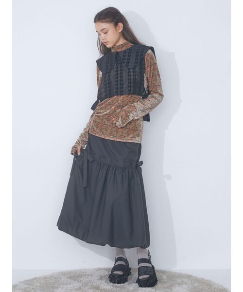 merry jenny（メリージェニー）の「big collar ベスト（ベスト・レディース・ブラック/オフホワイト・FREE）」の18枚目の写真