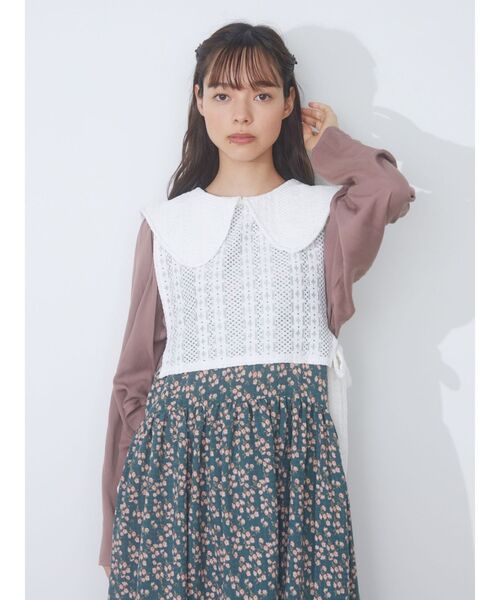 merry jenny（メリージェニー）の「big collar ベスト（ベスト・レディース・ブラック/オフホワイト・FREE）」の20枚目の写真