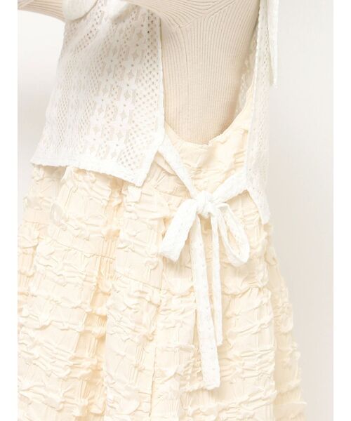 merry jenny（メリージェニー）の「big collar ベスト（ベスト・レディース・ブラック/オフホワイト・FREE）」の4枚目の写真