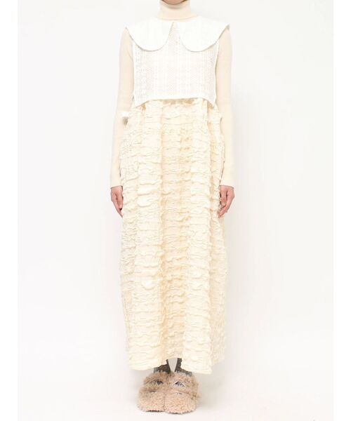 merry jenny（メリージェニー）の「big collar ベスト（ベスト・レディース・ブラック/オフホワイト・FREE）」の5枚目の写真