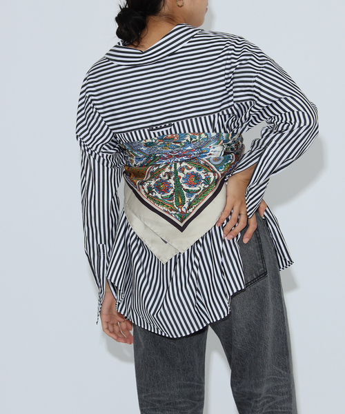 Bonum（ボナム）の「スーピマコットンテントシャツ（シャツ/ブラウス・レディース・ブラック/ブルー系その他・FREE）」の6枚目の写真