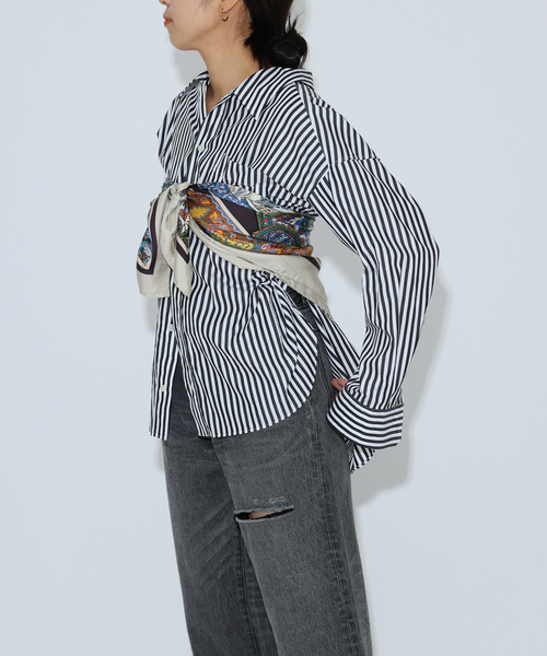 Bonum（ボナム）の「スーピマコットンテントシャツ（シャツ/ブラウス・レディース・ブラック/ブルー系その他・FREE）」の7枚目の写真