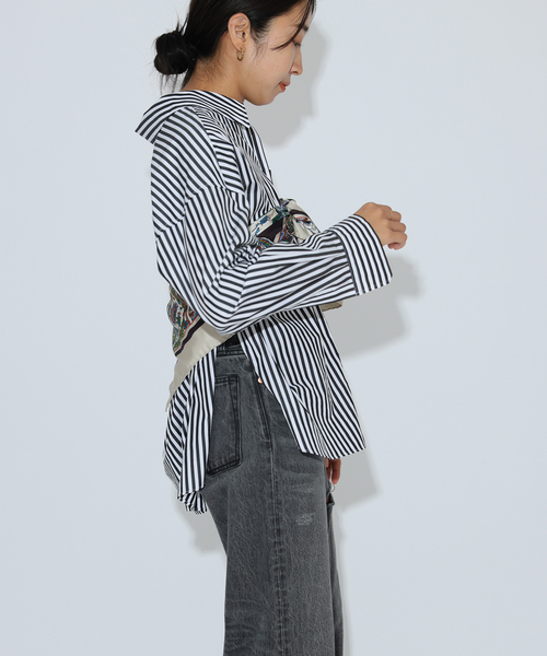 Bonum（ボナム）の「スーピマコットンテントシャツ（シャツ/ブラウス・レディース・ブラック/ブルー系その他・FREE）」の8枚目の写真