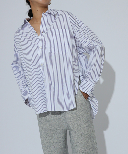 Bonum（ボナム）の「スーピマコットンテントシャツ（シャツ/ブラウス・レディース・ブラック/ブルー系その他・FREE）」の21枚目の写真