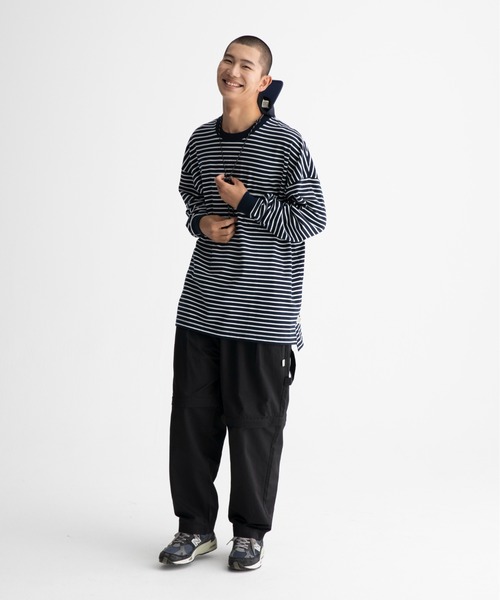 ocosic(オコジック)の「【ocosic】カジュアルボーダールーズ長袖Tシャツ(Tシャツ/カットソー・メンズ・ネイビー系/ホワイト系・M/L)」の6枚目の写真