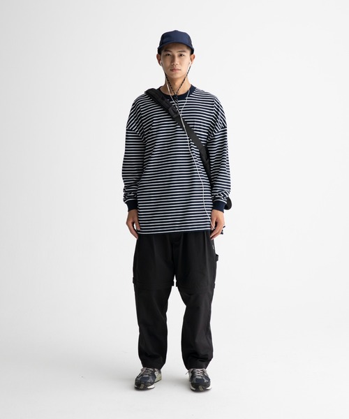 ocosic(オコジック)の「【ocosic】カジュアルボーダールーズ長袖Tシャツ(Tシャツ/カットソー・メンズ・ネイビー系/ホワイト系・M/L)」の9枚目の写真