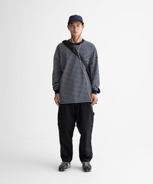 ocosic(オコジック)の「【ocosic】カジュアルボーダールーズ長袖Tシャツ(Tシャツ/カットソー・メンズ・ネイビー系/ホワイト系・M/L)」の10枚目の写真
