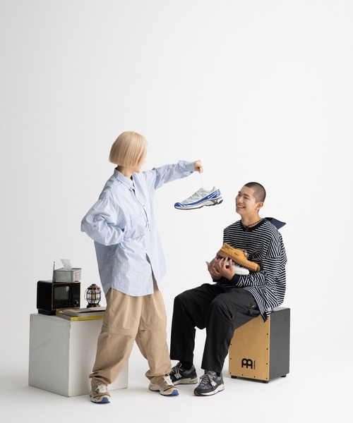 ocosic(オコジック)の「【ocosic】カジュアルボーダールーズ長袖Tシャツ(Tシャツ/カットソー・メンズ・ネイビー系/ホワイト系・M/L)」の21枚目の写真