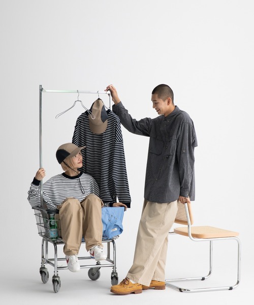 ocosic(オコジック)の「【ocosic】カジュアルボーダールーズ長袖Tシャツ(Tシャツ/カットソー・メンズ・ネイビー系/ホワイト系・M/L)」の22枚目の写真