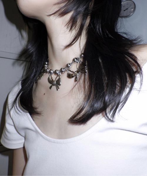 musubore(ムスボレ)の「ball chain ribbon choker / ボールチェーンリボンチョーカー(チョーカー・レディース・シルバー・FREE)」の16枚目の写真